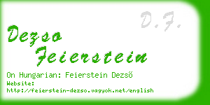 dezso feierstein business card